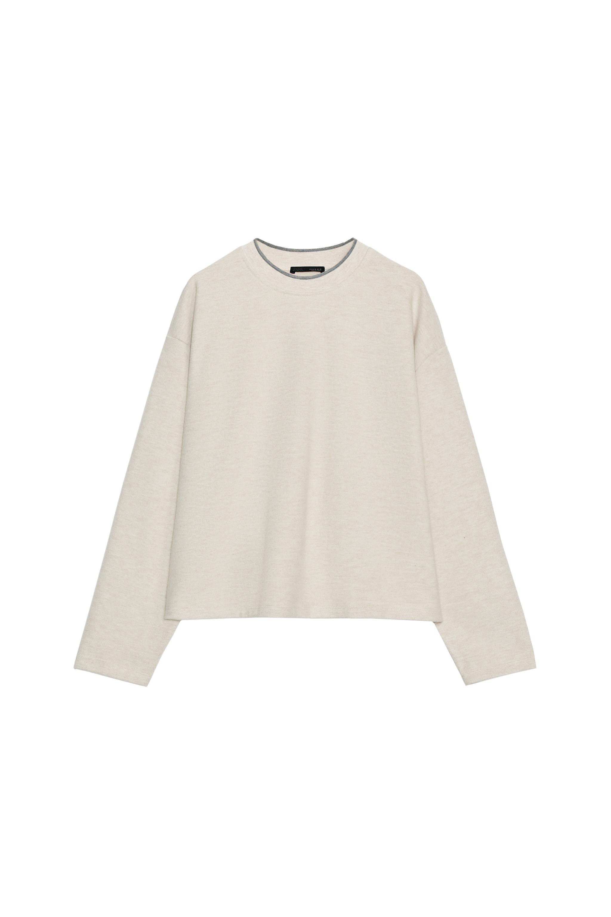 SOFT CONTRAST-STRIPE SWEATSHIRT